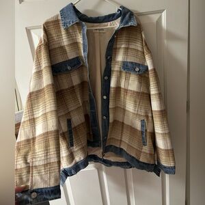 Cute flannel denim jacket🩷